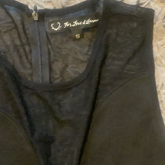For Love and Lemons Lulu Mesh Black Skater Dress sz S - Picture 4 of 4